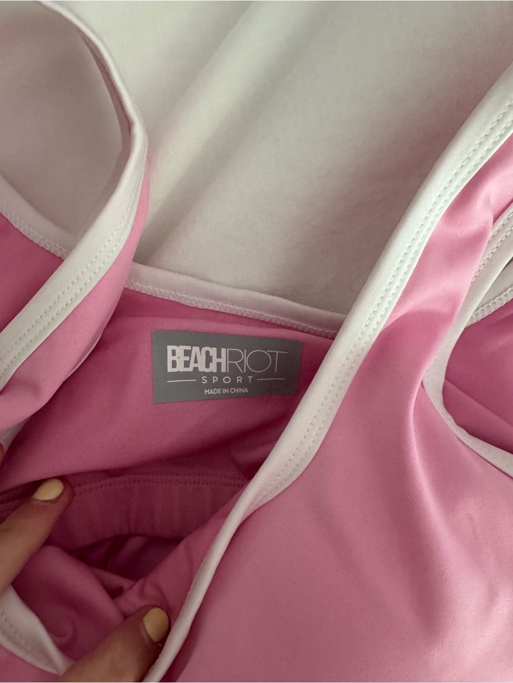 Beach Riot Pink Sports Dress with White Trim - Picture 5 of 5